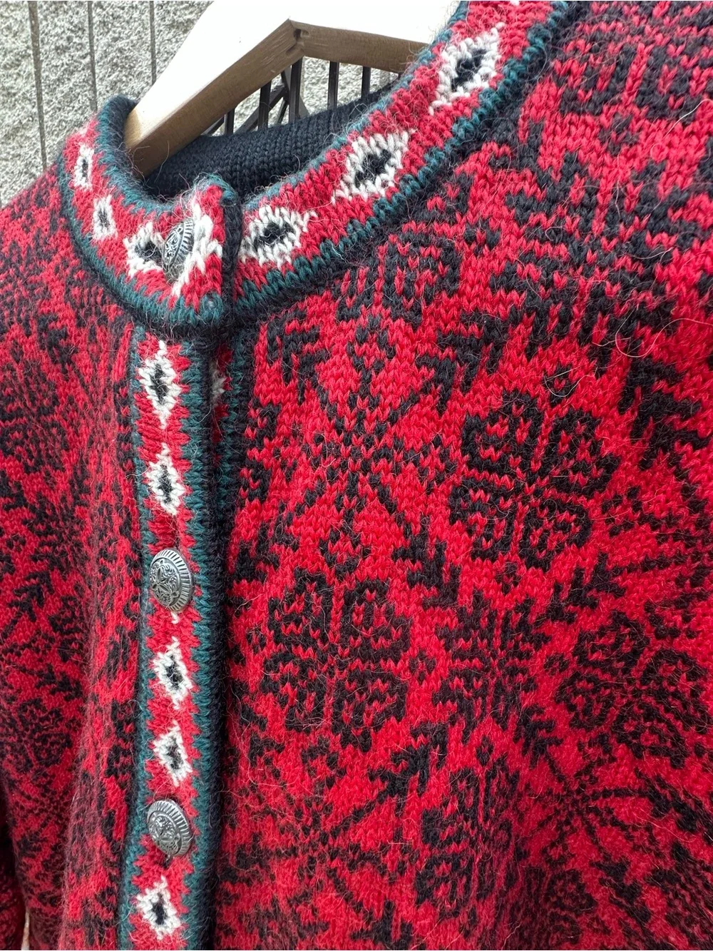 L.L. Bean Sweater 100% Merino Wool Cardigan Nordic Fair Isle Cabin Core Heritage